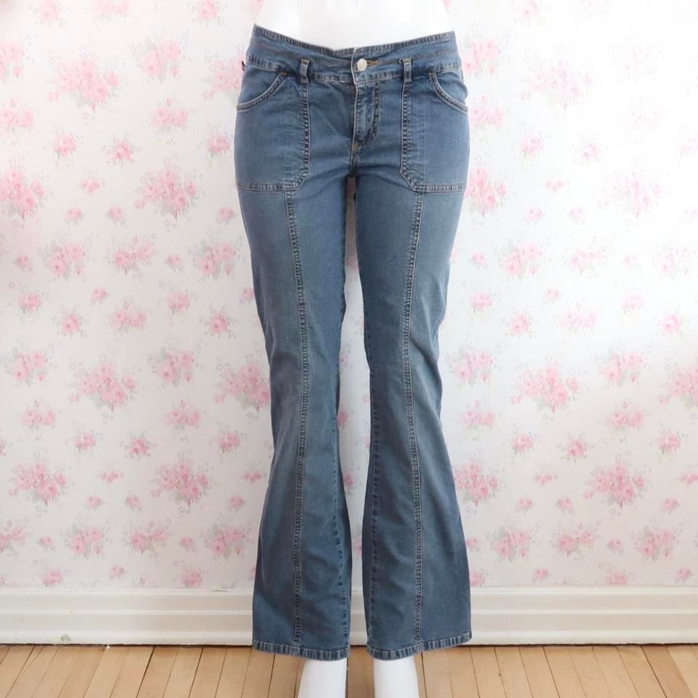 Ralph Lauren Y2K Low Rise Flare Seam Jeans Blue Denim M